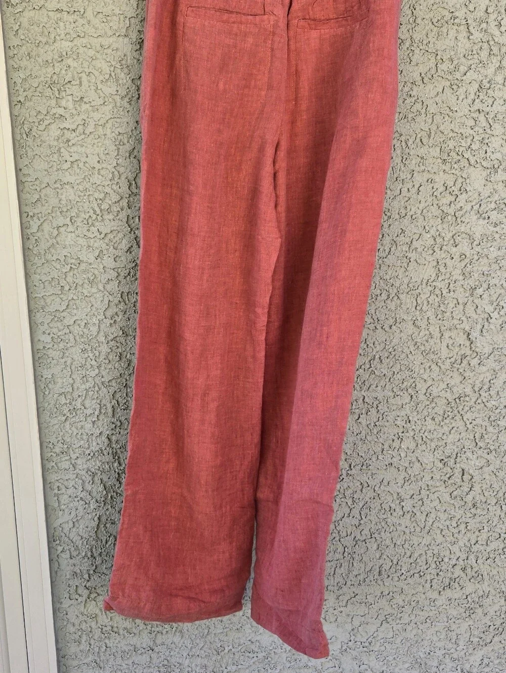 Athleta Retreat Women's Drawstring Linen Jogger Pants - Rust Wide Leg - Picture 7 of 14